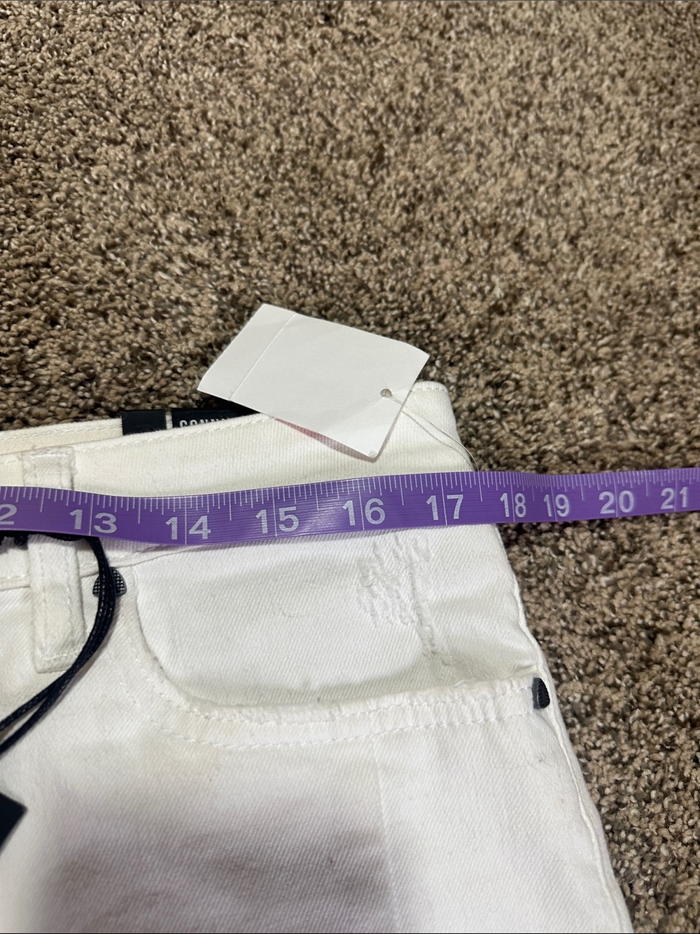 Kut from the Kloth White Denim Mini Skirt with Front Pockets - Picture 9 of 10